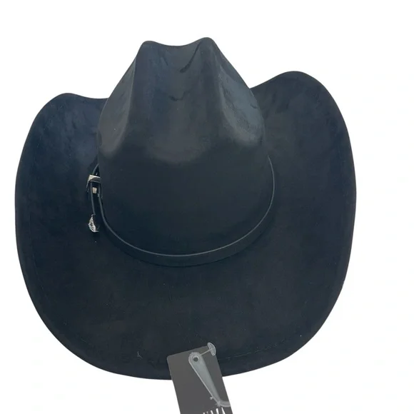 Western hat buckle embellished rhinestone suede cowgirl cowboy black NWT - Picture 7 of 10